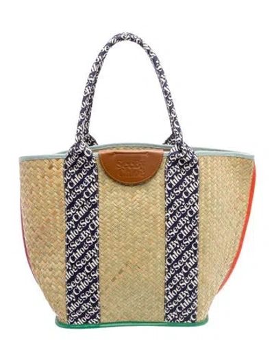 Pre-owned See By Chloé Straw Tote In Neutral