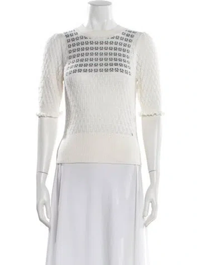Pre-owned See By Chloé Striped Bateau Neckline Sweater In Neutral