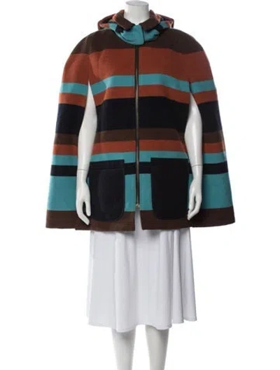 Pre-owned See By Chloé Striped Coat In Orange