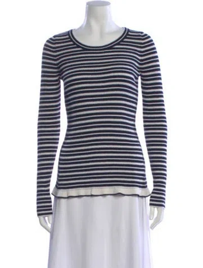 Pre-owned See By Chloé Striped Crew Neck Sweater In Blue