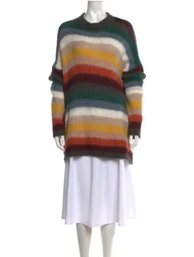 Pre-owned See By Chloé Striped Crew Neck Sweater In Brown