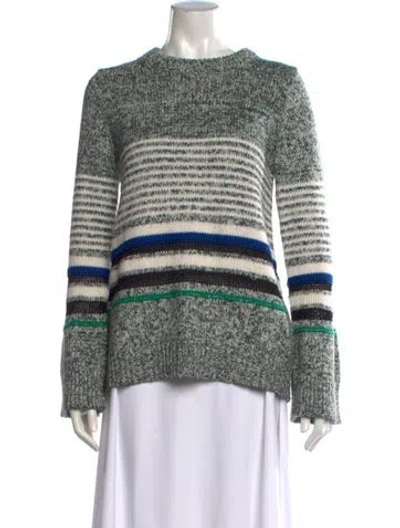 Pre-owned See By Chloé Striped Crew Neck Sweater In Green