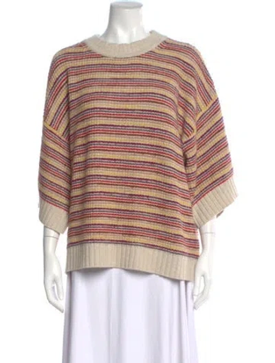 Pre-owned See By Chloé Striped Crew Neck Sweater In Neutral