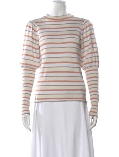 Pre-owned See By Chloé Striped Crew Neck Sweater In Neutral