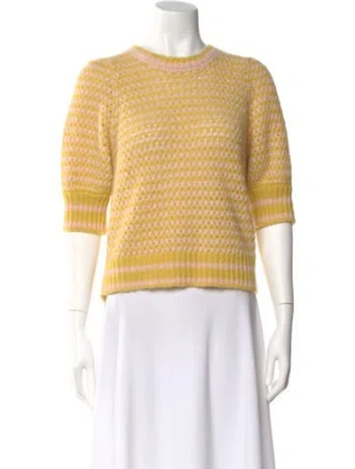 Pre-owned See By Chloé Striped Crew Neck Sweater In Yellow