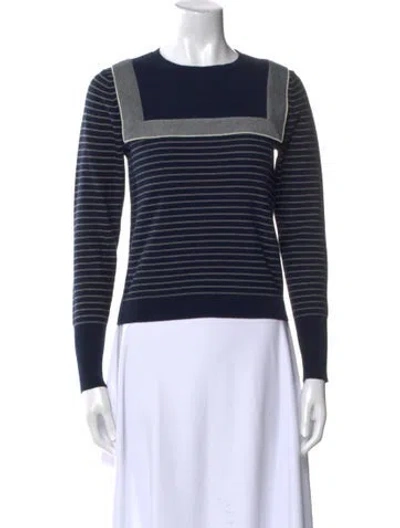 Pre-owned See By Chloé Striped Crew Neck Sweatshirt In Blue