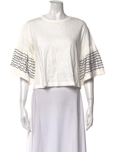Pre-owned See By Chloé Striped Crew Neck Top In White
