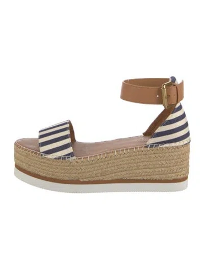 Pre-owned See By Chloé Striped Espadrilles In Brown