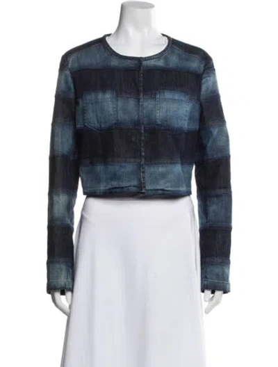Pre-owned See By Chloé Striped Evening Jacket In Gray