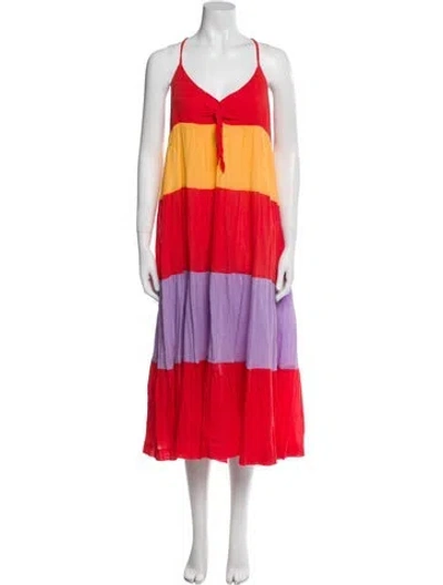 Pre-owned See By Chloé Striped Long Dress In Red