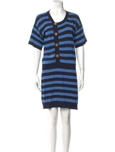 Pre-owned See By Chloé Striped Mini Dress In Blue