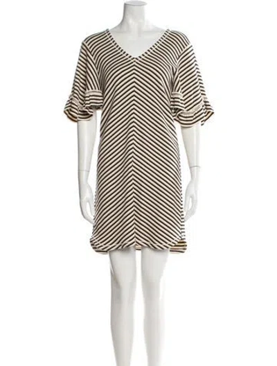 Pre-owned See By Chloé Striped Mini Dress In Brown