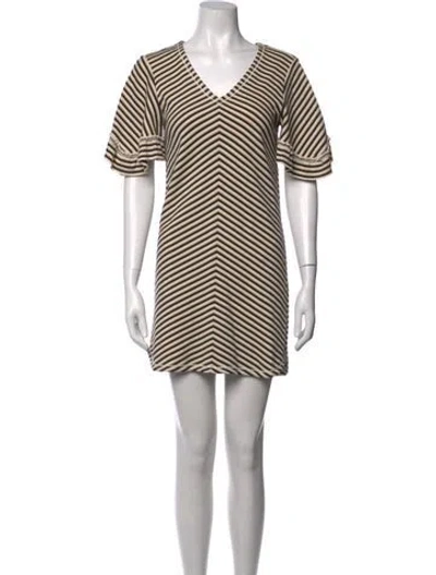 Pre-owned See By Chloé Striped Mini Dress In Brown