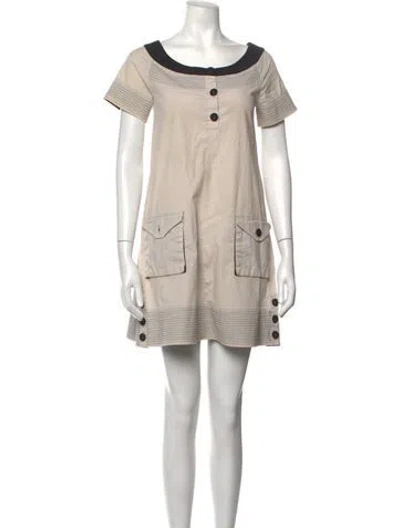 Pre-owned See By Chloé Striped Mini Dress In White
