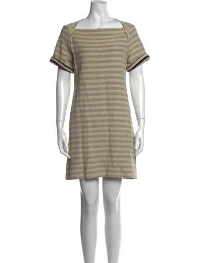 Pre-owned See By Chloé Striped Mini Dress In Yellow