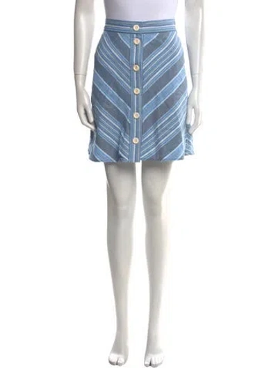 Pre-owned See By Chloé Striped Mini Skirt In Blue