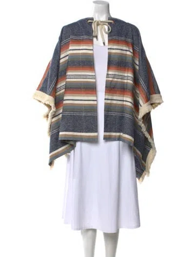 Pre-owned See By Chloé Striped Mock Neck Sweater In Blue