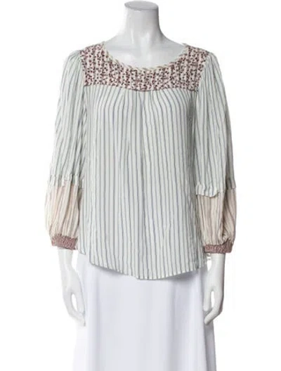 Pre-owned See By Chloé Striped Scoop Neck Blouse In Multi