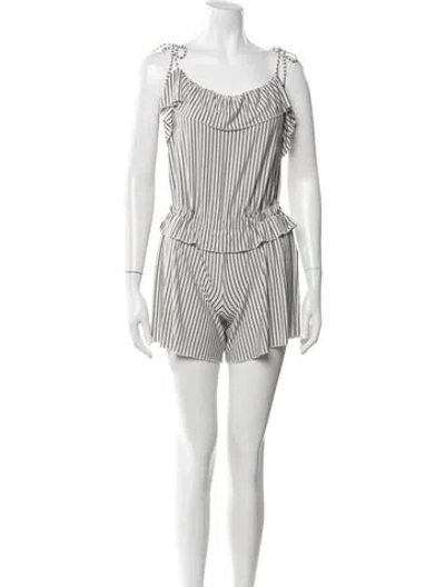 Pre-owned See By Chloé Striped Scoop Neck Romper In White