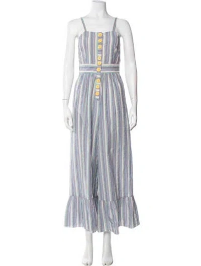 Pre-owned See By Chloé Striped Square Neckline Jumpsuit In Multicolor