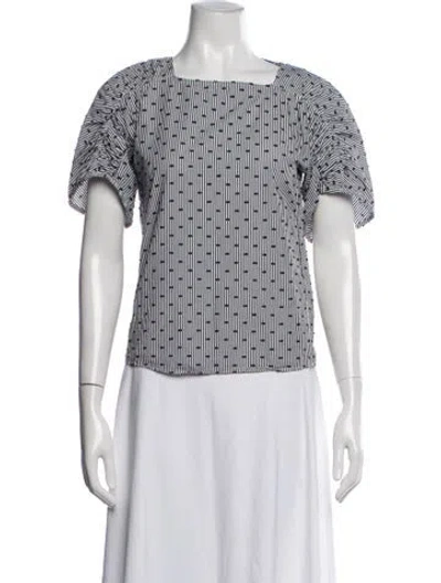 Pre-owned See By Chloé Striped Square Neckline Top In White