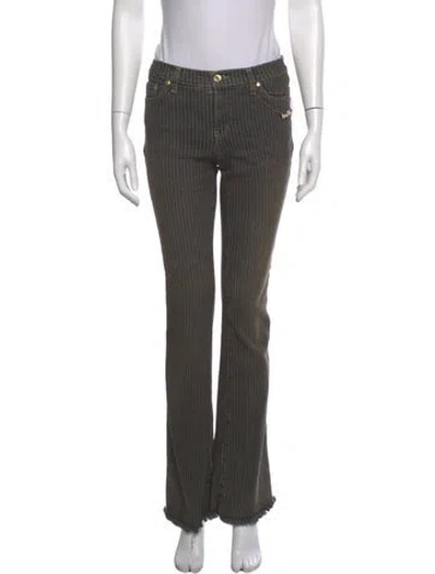Pre-owned See By Chloé Striped Straight Leg Pants In Gray
