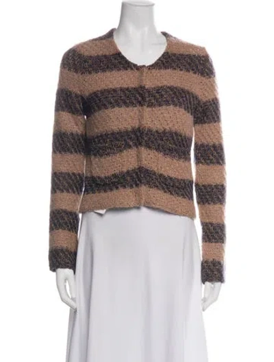 Pre-owned See By Chloé Striped V-neck Sweater In Brown