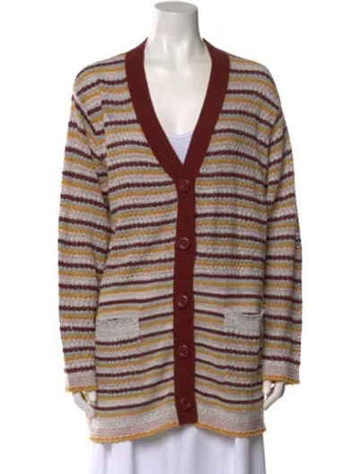 Pre-owned See By Chloé Striped V-neck Sweater In Multi