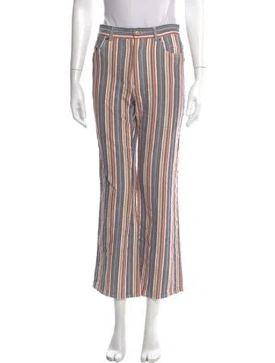 Pre-owned See By Chloé Striped Wide Leg Pants In Neutral