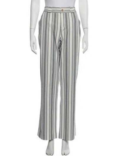 Pre-owned See By Chloé Striped Wide Leg Pants In White