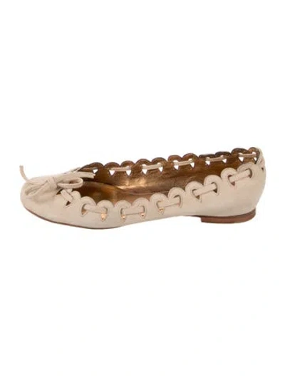 Pre-owned See By Chloé Suede Ballet Flats In Neutral