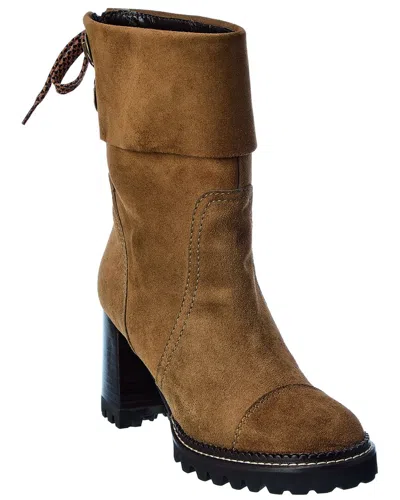See By Chloé Suede Bootie In Brown