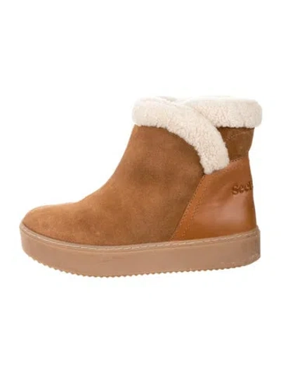 Pre-owned See By Chloé Suede Boots In Brown