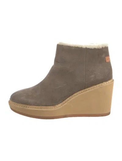 Pre-owned See By Chloé Suede Boots In Gray
