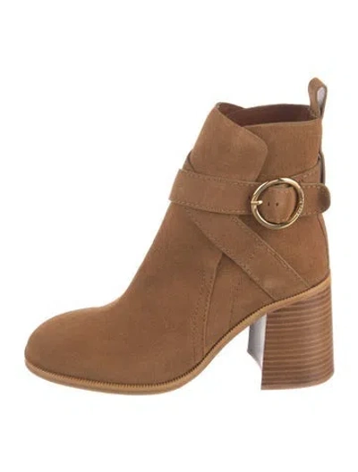 Pre-owned See By Chloé Suede Boots In Neutral