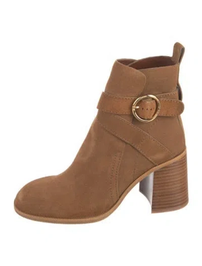 Pre-owned See By Chloé Suede Boots In Neutral