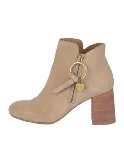 Pre-owned See By Chloé Suede Boots In Neutrals