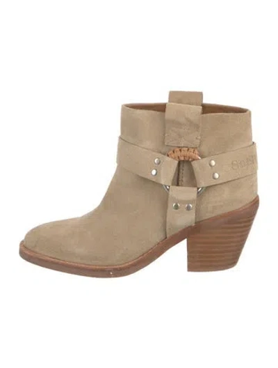 Pre-owned See By Chloé Suede Boots In Neutrals