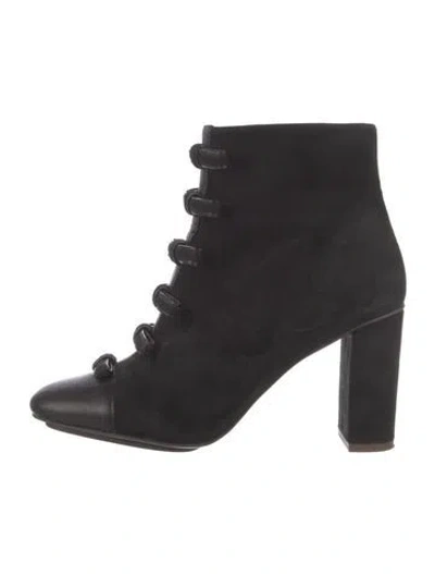 Pre-owned See By Chloé Suede Bow Accents Boots In Black