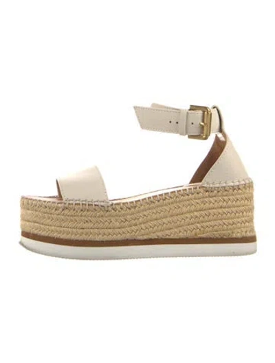Pre-owned See By Chloé Suede Braided Accents Espadrilles In Blue