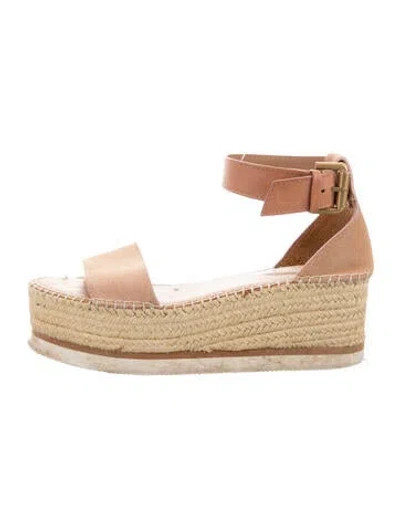 Pre-owned See By Chloé Suede Braided Accents Espadrilles In Neutrals