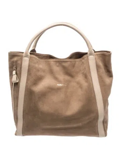 Pre-owned See By Chloé Suede Bucket Bag In Neutral