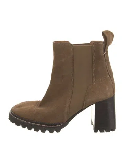 Pre-owned See By Chloé Suede Chelsea Boots In Brown