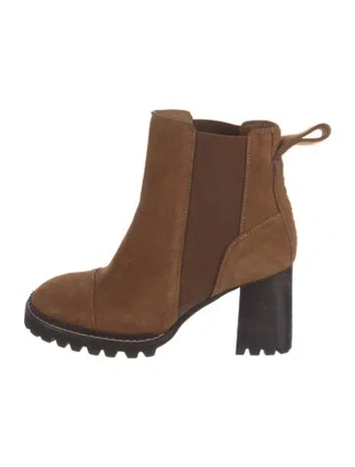Pre-owned See By Chloé Suede Chelsea Boots In Brown