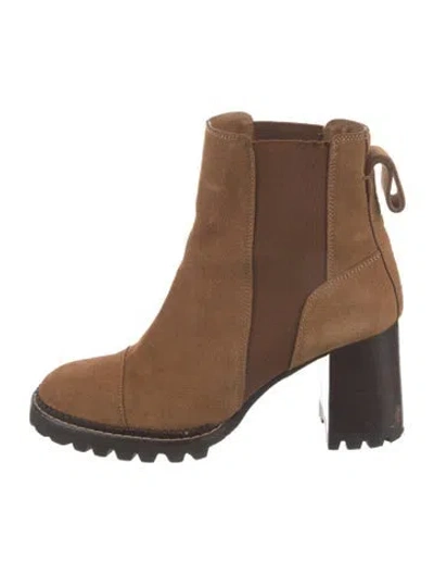 Pre-owned See By Chloé Suede Chelsea Boots In Brown