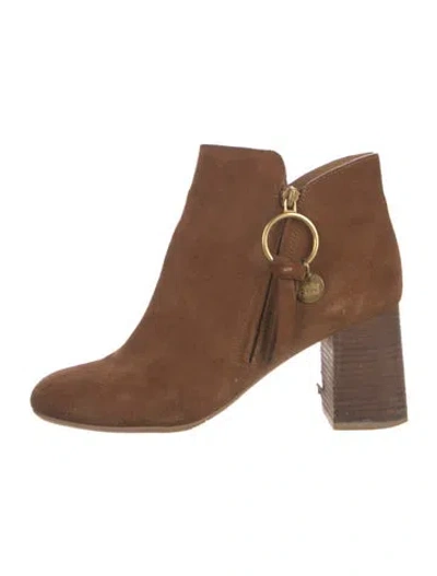 Pre-owned See By Chloé Suede Chelsea Boots In Neutrals