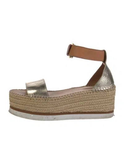 Pre-owned See By Chloé Suede Colorblock Pattern Espadrilles In Brown