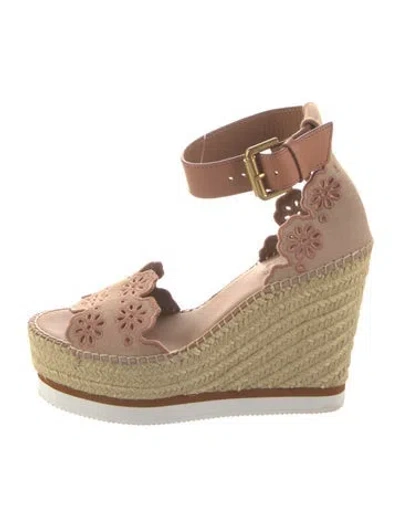 Pre-owned See By Chloé Suede Colorblock Pattern Espadrilles In Brown
