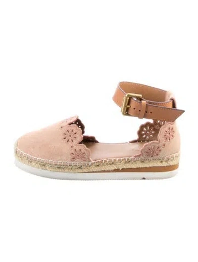 Pre-owned See By Chloé Suede Colorblock Pattern Espadrilles In Neutral