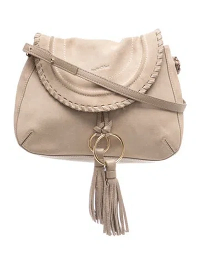 Pre-owned See By Chloé Suede Crossbody Bag In Neutral